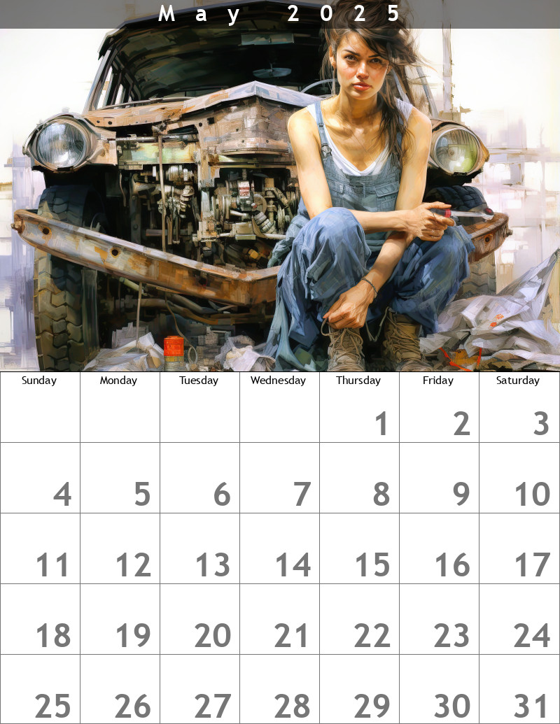 Hot Rod Calendar May 2025